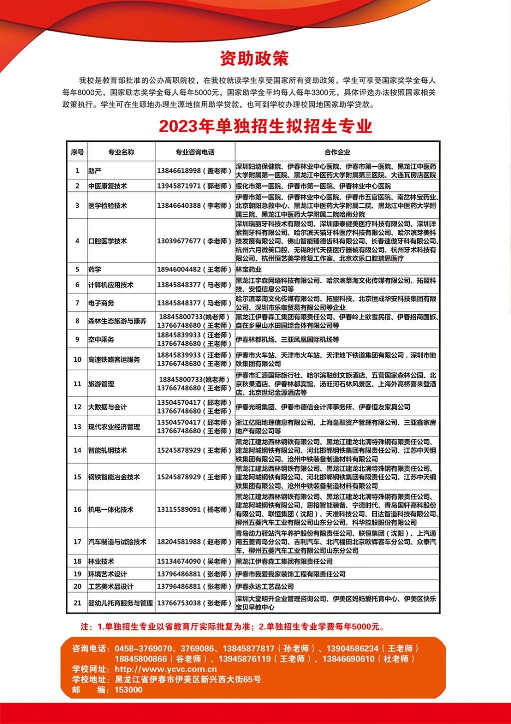 伊春职业学院单招学费多少钱一年-各专业收费标准