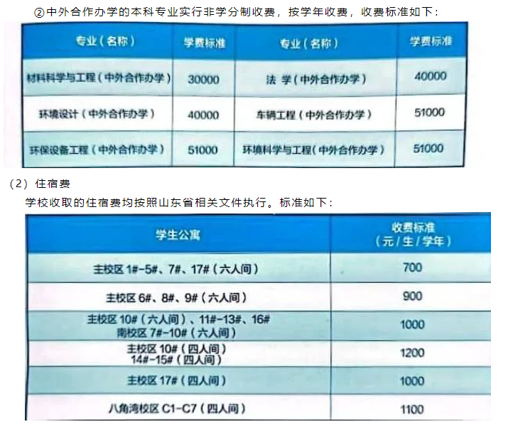 烟台大学中外合作办学学费多少钱一年-各专业收费标准